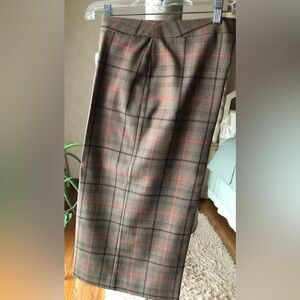 Victoria's Secret Brown and Coral Plaid Culottes
